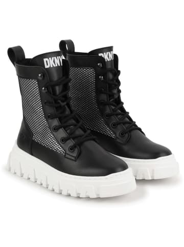 DKNY Leder-Boots in Schwarz