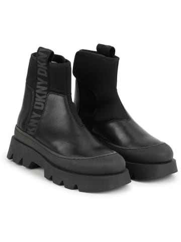 DKNY Leder-Boots in Schwarz