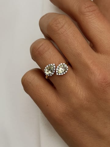 Les Petites Précieuses Vergulde ring met edelstenen