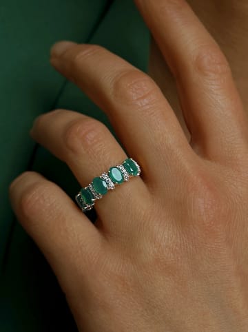 Les Petites Précieuses Vergulde ring met edelstenen