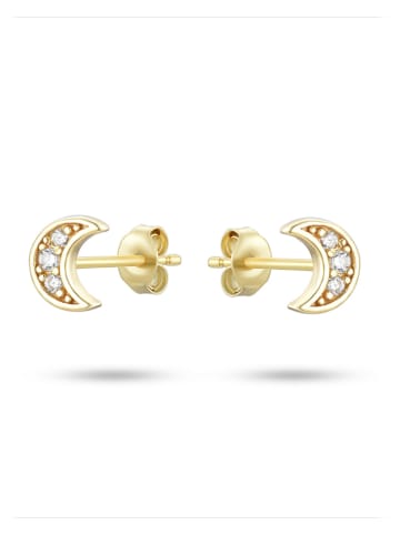 Les Petites Précieuses Vergulde oorstekers met edelstenen