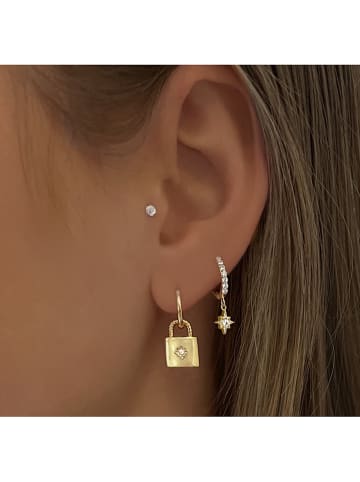 Les Petites Précieuses Vergold. Creolen mit Edelsteinen