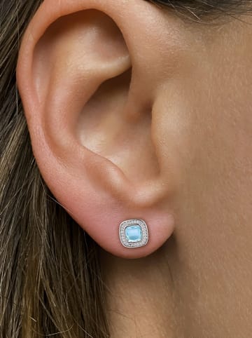 Les Petites Précieuses Zilveren oorstekers met edelstenen