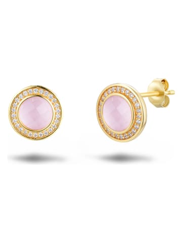 Les Petites Précieuses Vergulde oorstekers met edelstenen