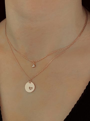 Les Petites Précieuses Rosévergold. Halskette mit Anhänger - (L)39 cm
