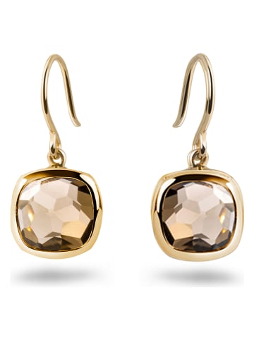Les Petites Précieuses Pozłacane kolczyki z kwarcem
