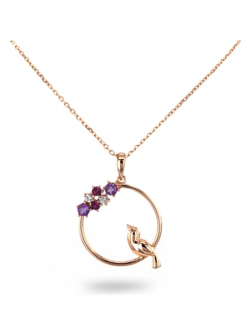 Les Petites Précieuses Rosévergold. Halskette mit Anhänger - (L)39 cm