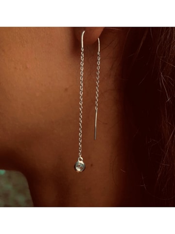 Les Petites Précieuses Zilveren oorhangers met edelstenen