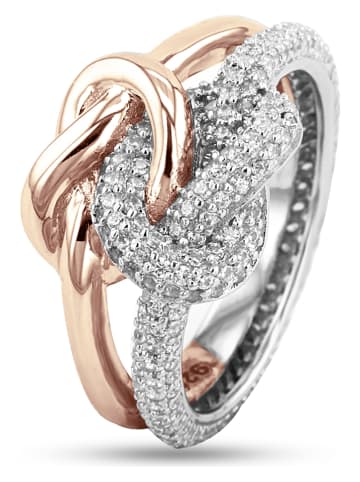 DI GIORGIO Rosévergold. Ring mit Edelsteinen