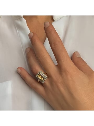 Les Petites Précieuses Vergulde ring met edelstenen