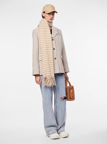 Pieces Schal in Beige/ Weiß - (L)190 x (B)65cm