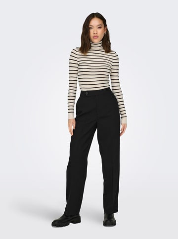 ONLY Rollkragenpullover "Karol" in Creme/ Schwarz