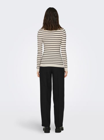 ONLY Rollkragenpullover "Karol" in Creme/ Schwarz