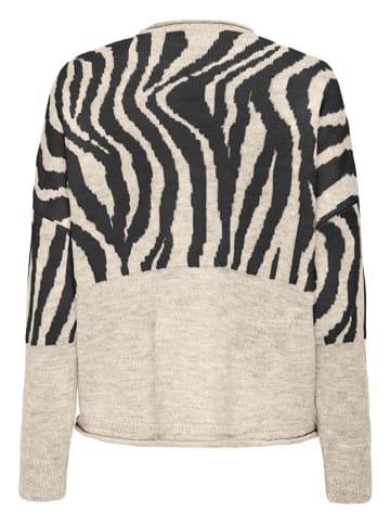 ONLY Pullover "Jade" in Beige/ Schwarz
