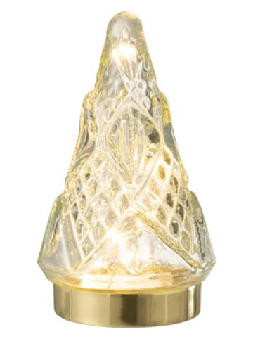 J Line Decoratief ledfiguur tranparant/goudkleurig - (B)9 x (H)16 x (D)9 cm