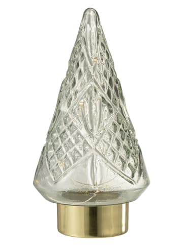 J Line LED-Dekofigur in Transparent/ Gold - (B)13 x (H)24,5 x (T)13 cm
