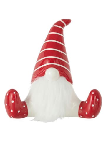 J Line Figurka dekoracyjna w kolorze biało-czerwonym - 19,5 x 19 x 10,5 cm