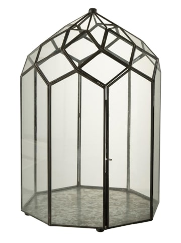 J Line Laterne in Transparent/ Schwarz - (B)28 x (H)50,5 cm