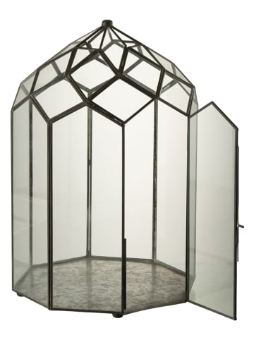 J Line Laterne in Transparent/ Schwarz - (B)28 x (H)50,5 cm