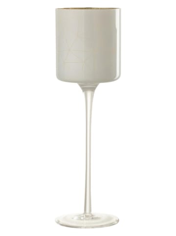J Line Theelichthouder wit/goudkleurig - (H)30 x Ø 9 cm
