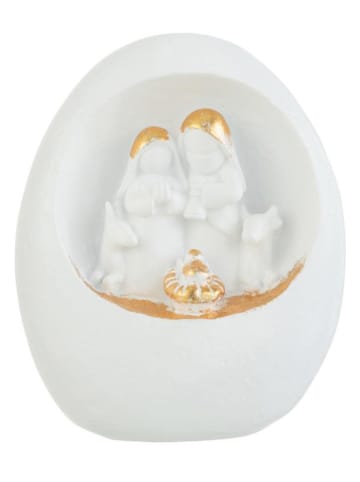 J Line Decoratief object wit/goudkleurig - (B)16 x (H)19 x (D)11,5 cm