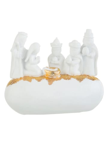 J Line Decoratief object wit/goudkleurig - (B)19 x (H)15,5 x (D)8,5 cm