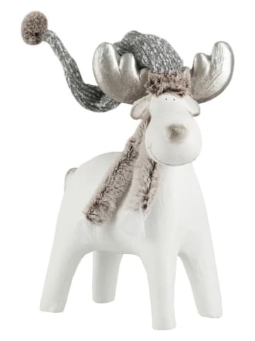 J Line Decoratief figuur wit/zilverkleurig - (B)28 x (H)40 x (D)17 cm