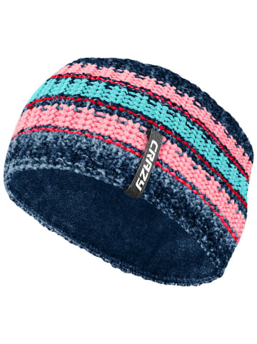 Crazy Stirnband "Input" in Dunkelblau/ Rosa