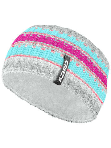 Crazy Stirnband "Input" in Grau/ Hellblau/ Pink
