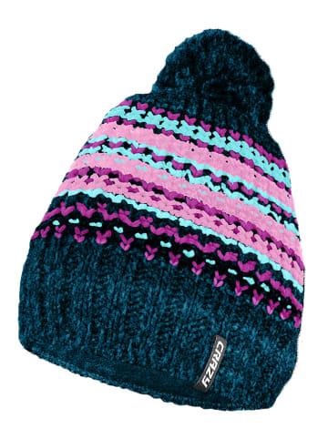 Crazy Beanie "Input" in Dunkelblau/ Bunt
