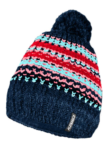 Crazy Beanie "Input" in Dunkelblau/ Bunt