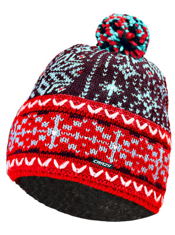 Crazy Czapka beanie "Norge" w kolorze czerwono-granatowym