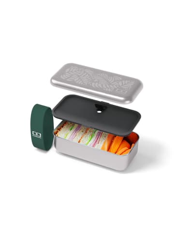 Monbento Lunchbox "Sense Jungle" in Silber/ Grün - 700 ml