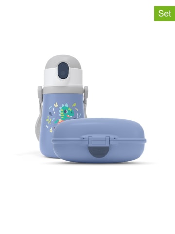 Monbento 2tlg. Snack-Set "Dino" in Blau