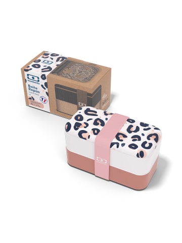 Monbento Lunchbox "Leopard" wit/lichtroze - 1 l