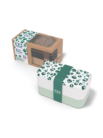 Monbento Lunchbox "Leopard" in Weiß / Grün - 1 l