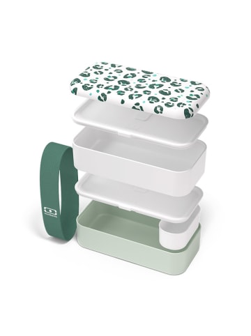 Monbento Lunchbox "Leopard" in Weiß / Grün - 1 l