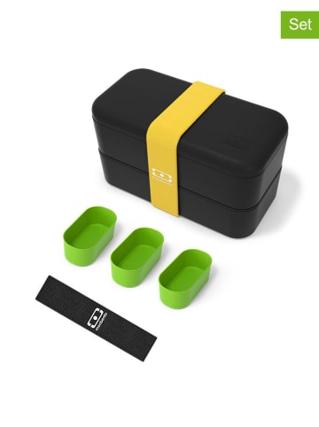 Monbento 5-delige lunchset zwart/groen/geel