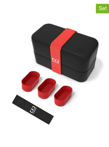 Monbento 5tlg. Lunch-Set in Schwarz/ Rot