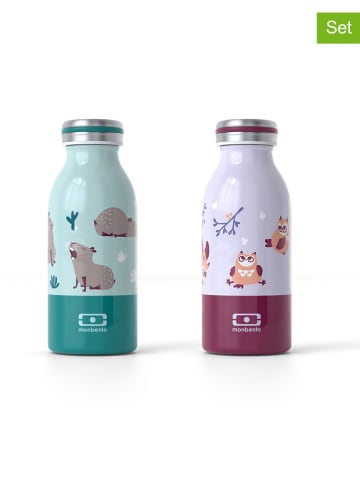 Monbento Termosy (2 szt.) w kolorze fioletowo-miętowym - 350 ml