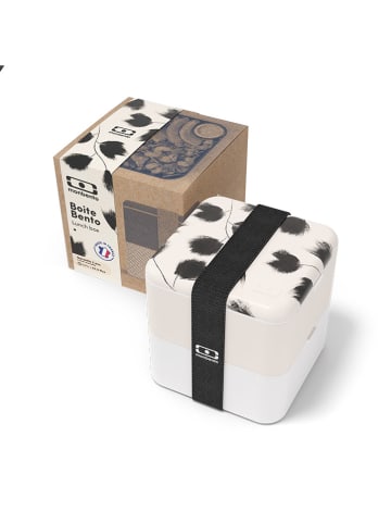 Monbento Lunchbox "Plume" in Creme/ Schwarz - 1,7 l