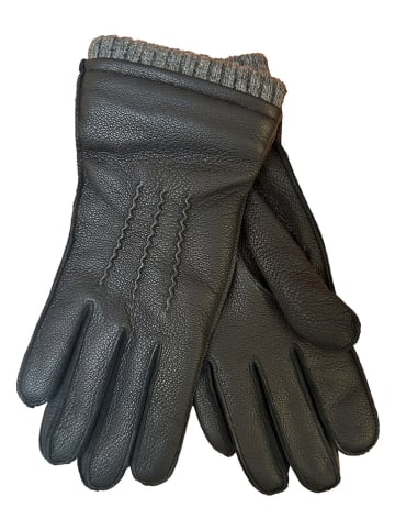 Kaiser Naturfellprodukte Leder-Fingerhandschuhe in Schwarz