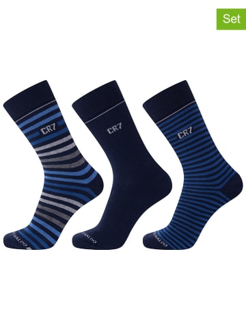 CR7 3-delige set: sokken donkerblauw