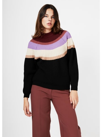 4funkyflavours Pullover in Schwarz/ Bordeaux/ Beige