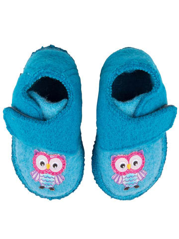NANGA Hausschuhe "Little Owls" in Hellblau