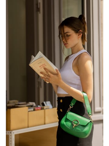 Victor & Hugo Paris Leder-Henkeltasche "Nour" in Grün - (B)20 x (H)14 x (T)5 cm