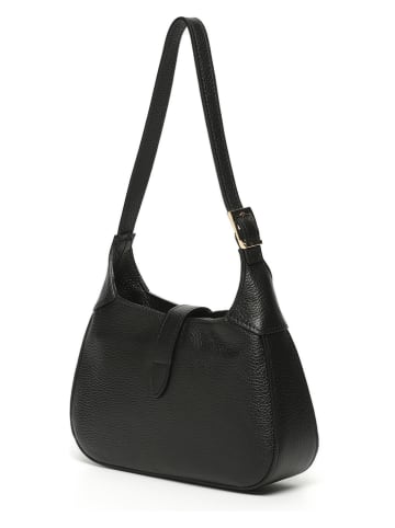 Victor & Hugo Paris Leder-Schultertasche "Lise" in Schwarz - (B)26 x (H)16 x (T)7 cm