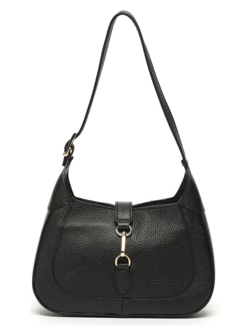 Victor & Hugo Paris Leder-Schultertasche "Lise" in Schwarz - (B)26 x (H)16 x (T)7 cm