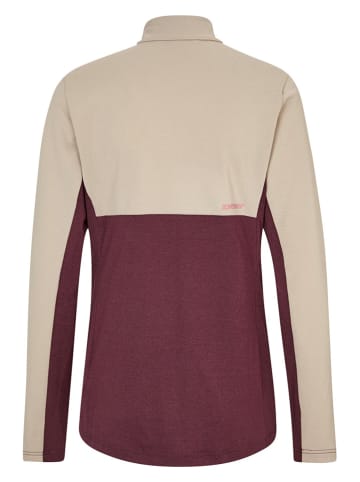 Ziener Fleecepullover "Japra" in Beige/ Rot