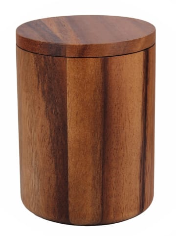 houseproud Kosmetikdose "Timber Craft" in Braun - (H)12 x Ø 9 cm